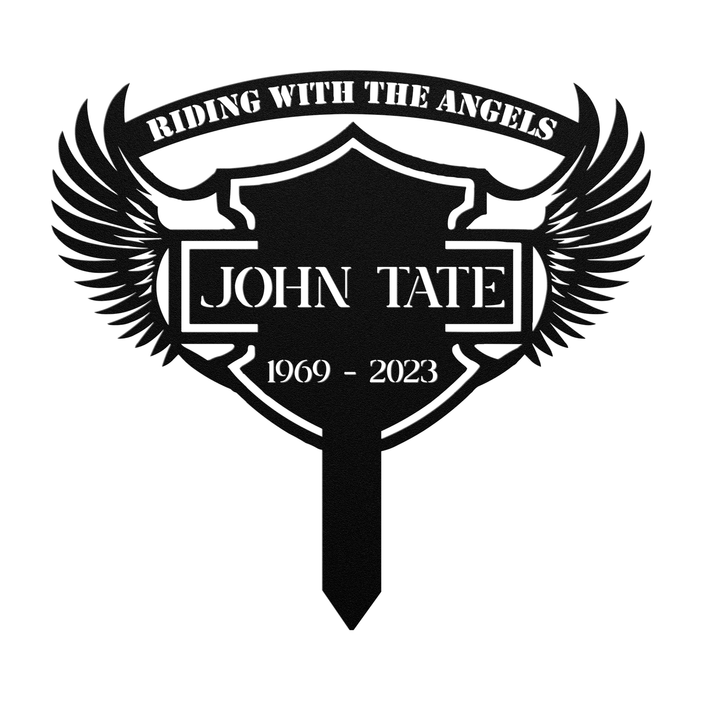 Personalized motorcycle grave marker