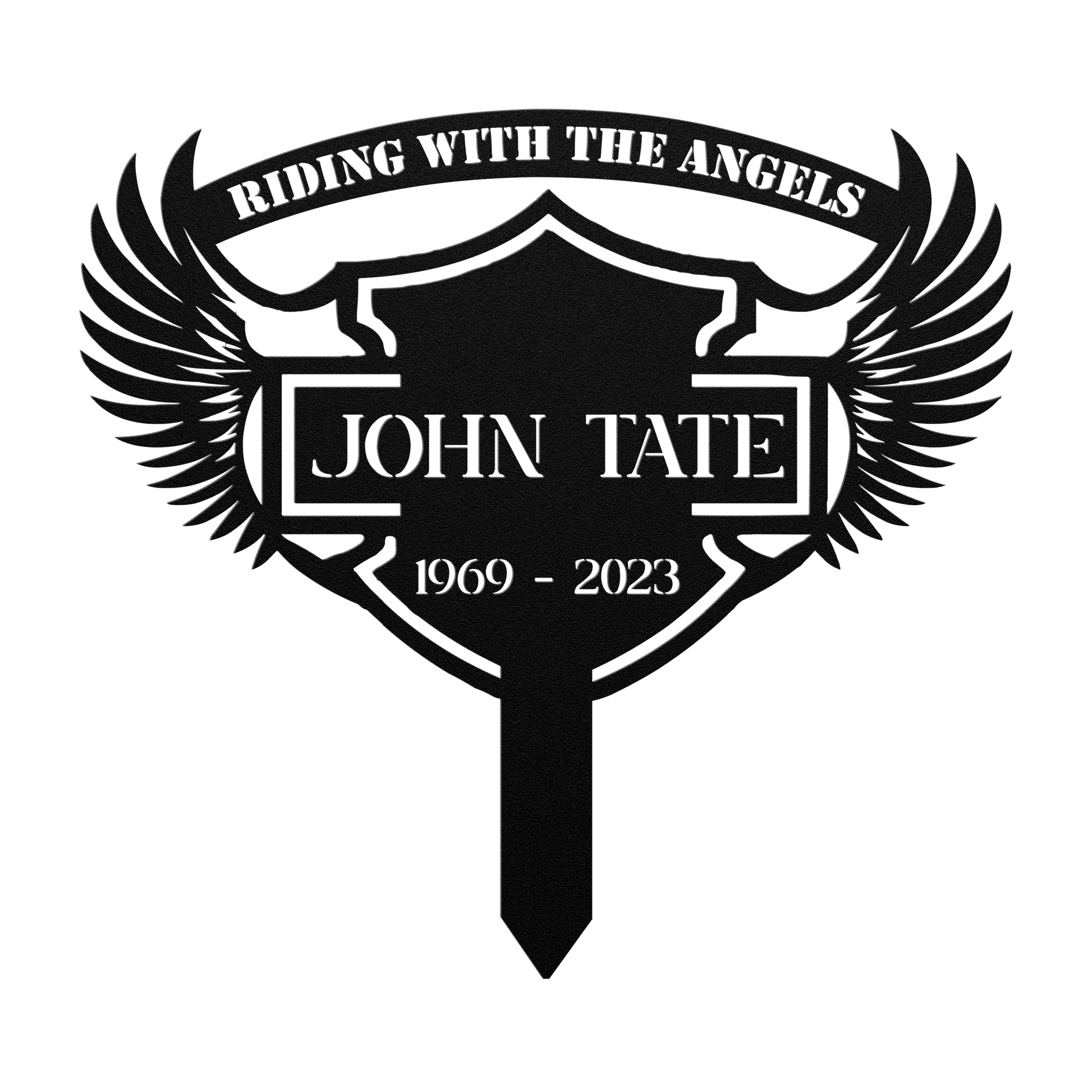 Personalized motorcycle grave marker