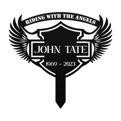 Personalized motorcycle grave marker