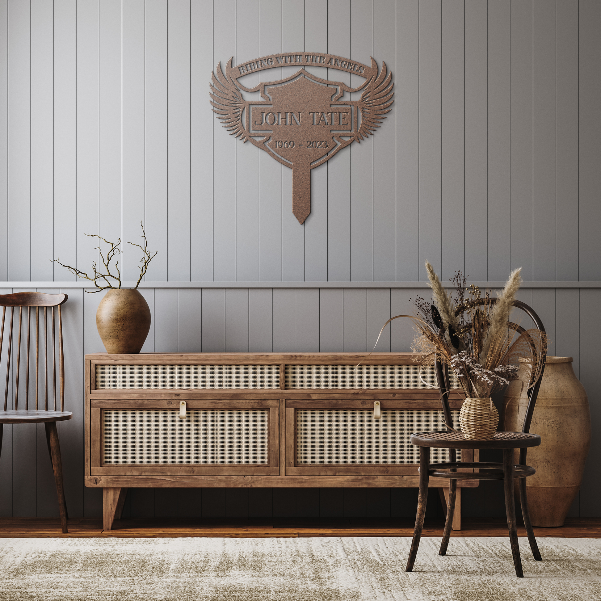 Personalized_Riding_With_The_Angels_Moto_Copper_Rustic_Hallway_Mockup.png