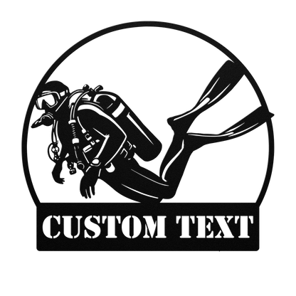 Scuba diving metal wall decor – ocean adventure home and dive shop sign