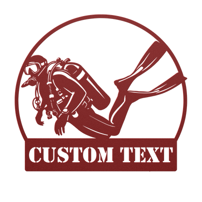 Custom dive shop metal sign – weatherproof scuba wall art for outdoor use