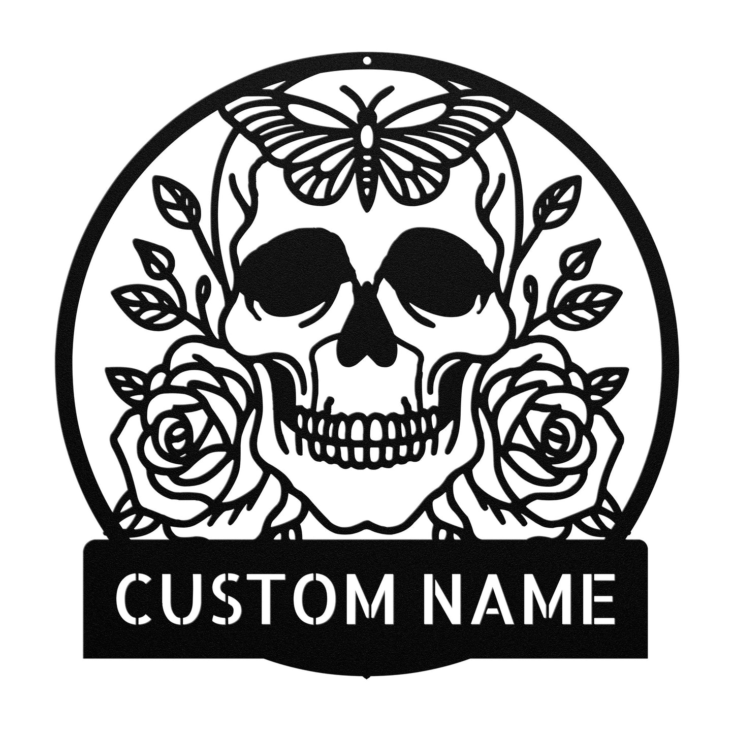 Personalized Sugar Skull Metal Sign