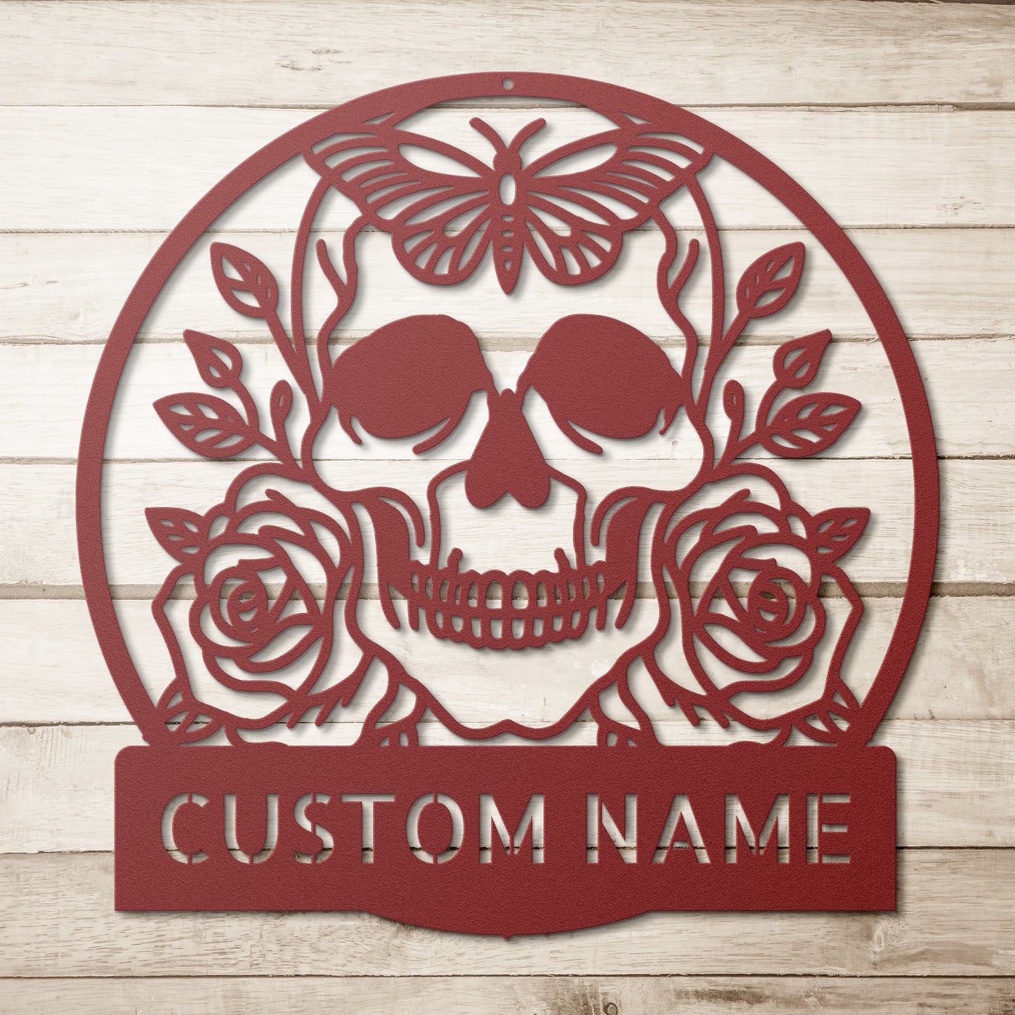 Personalized Sugar Skull Metal Sign