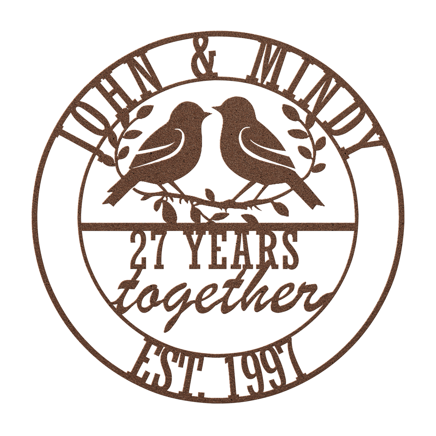 Custom wedding gift with birds