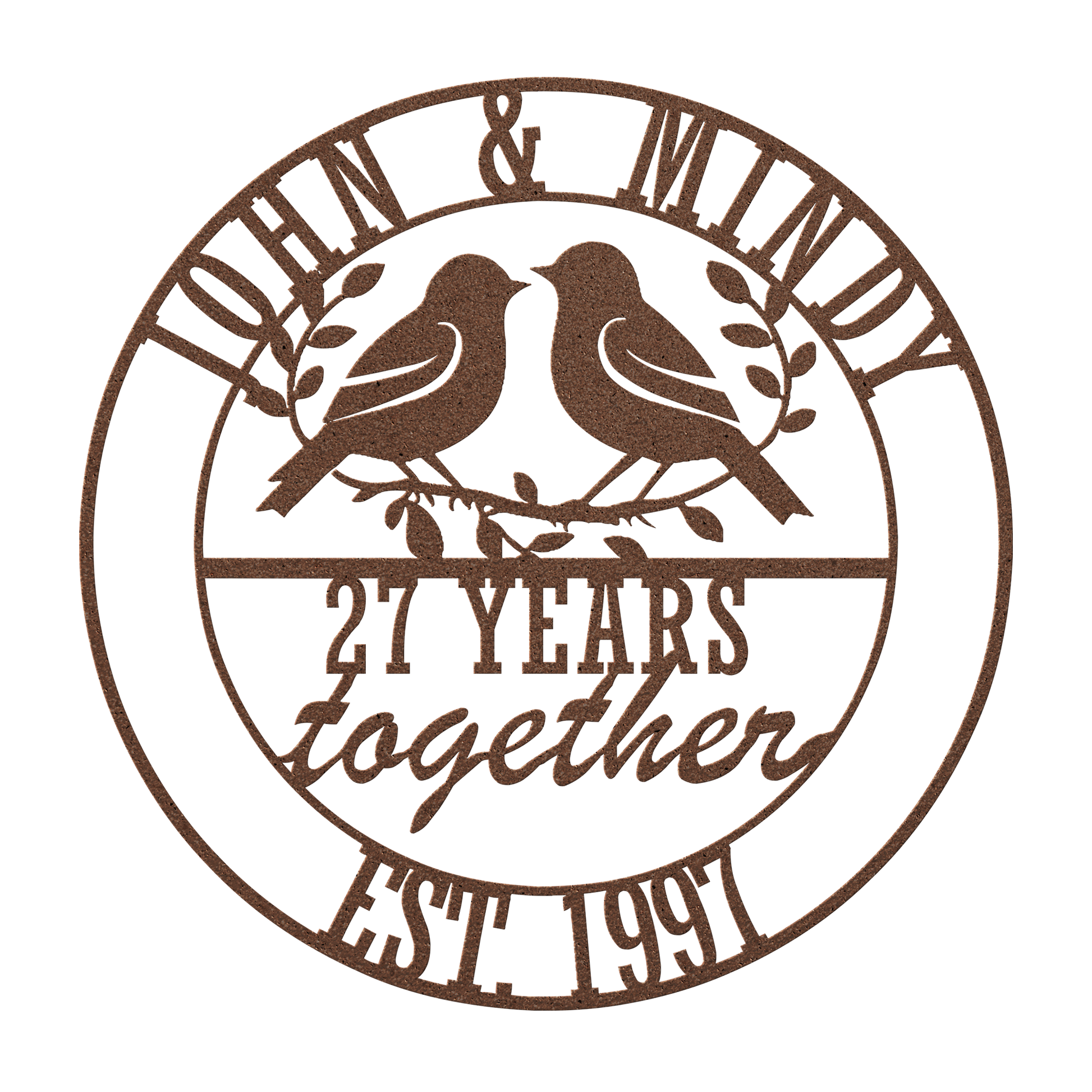 Custom wedding gift with birds