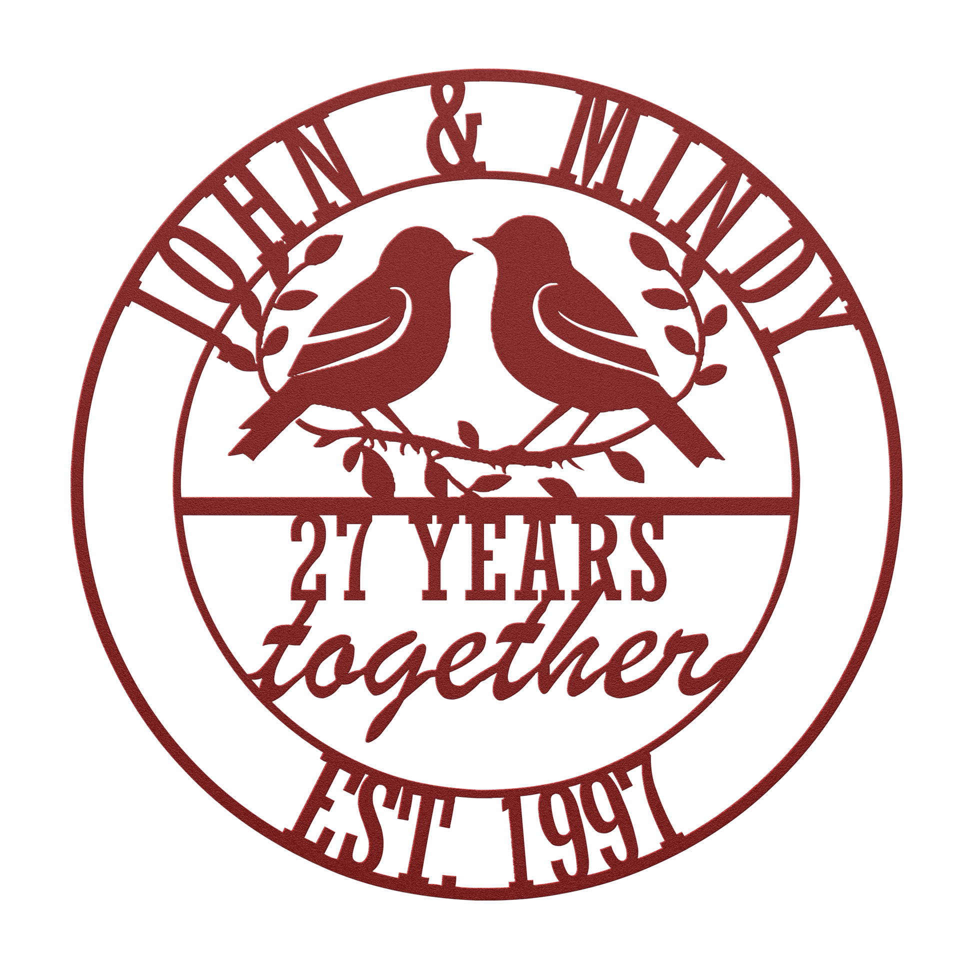 Romantic metal sign for couples