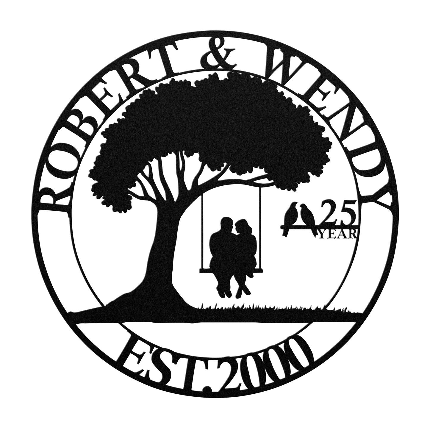 USA made steel anniversary gift for parents décor