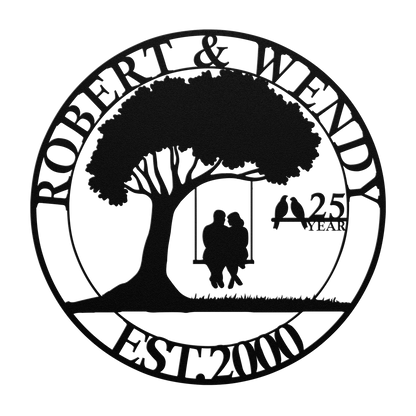 USA made steel anniversary gift for parents décor