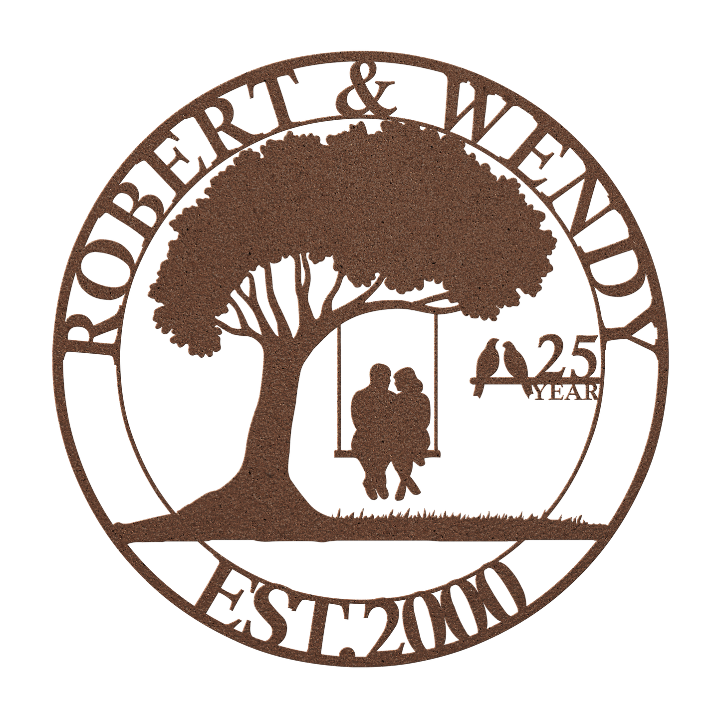 Durable powder-coated family anniversary wall sign