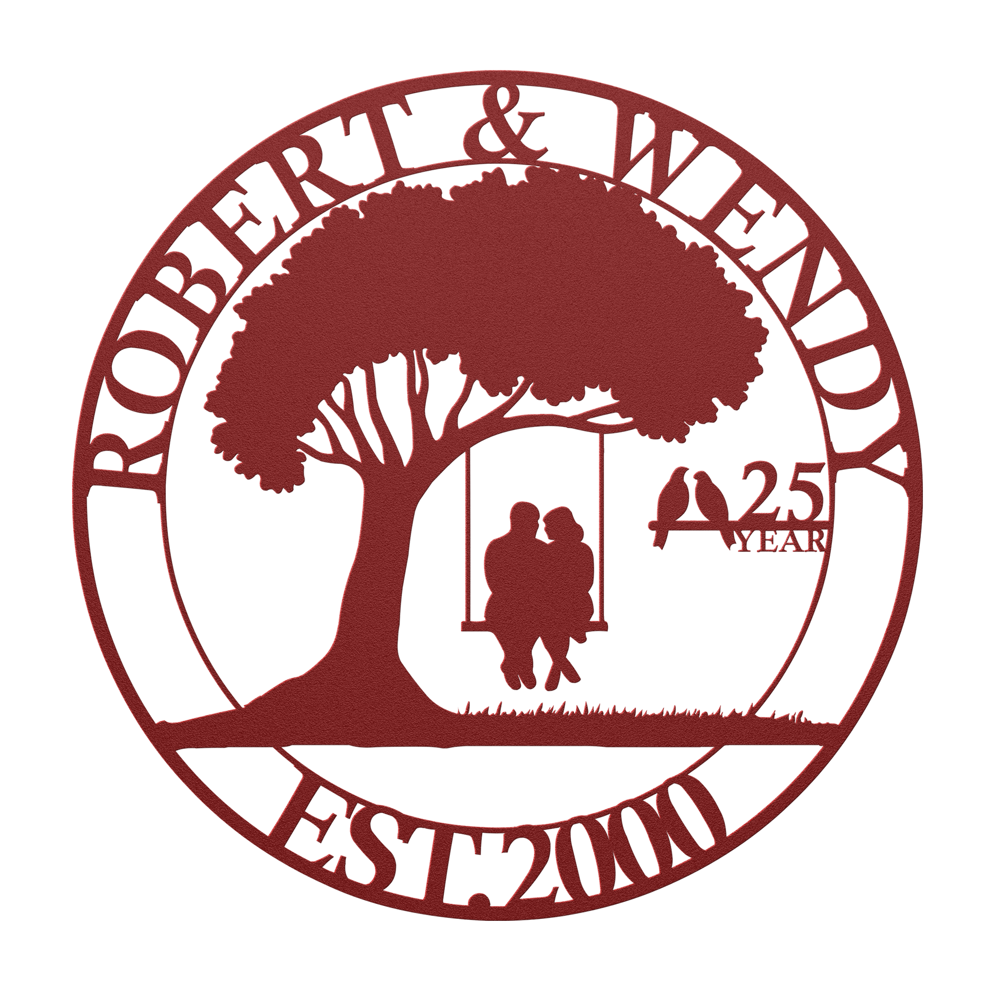 Rustic outdoor custom anniversary wall artwork