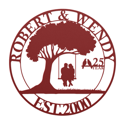 Rustic outdoor custom anniversary wall artwork