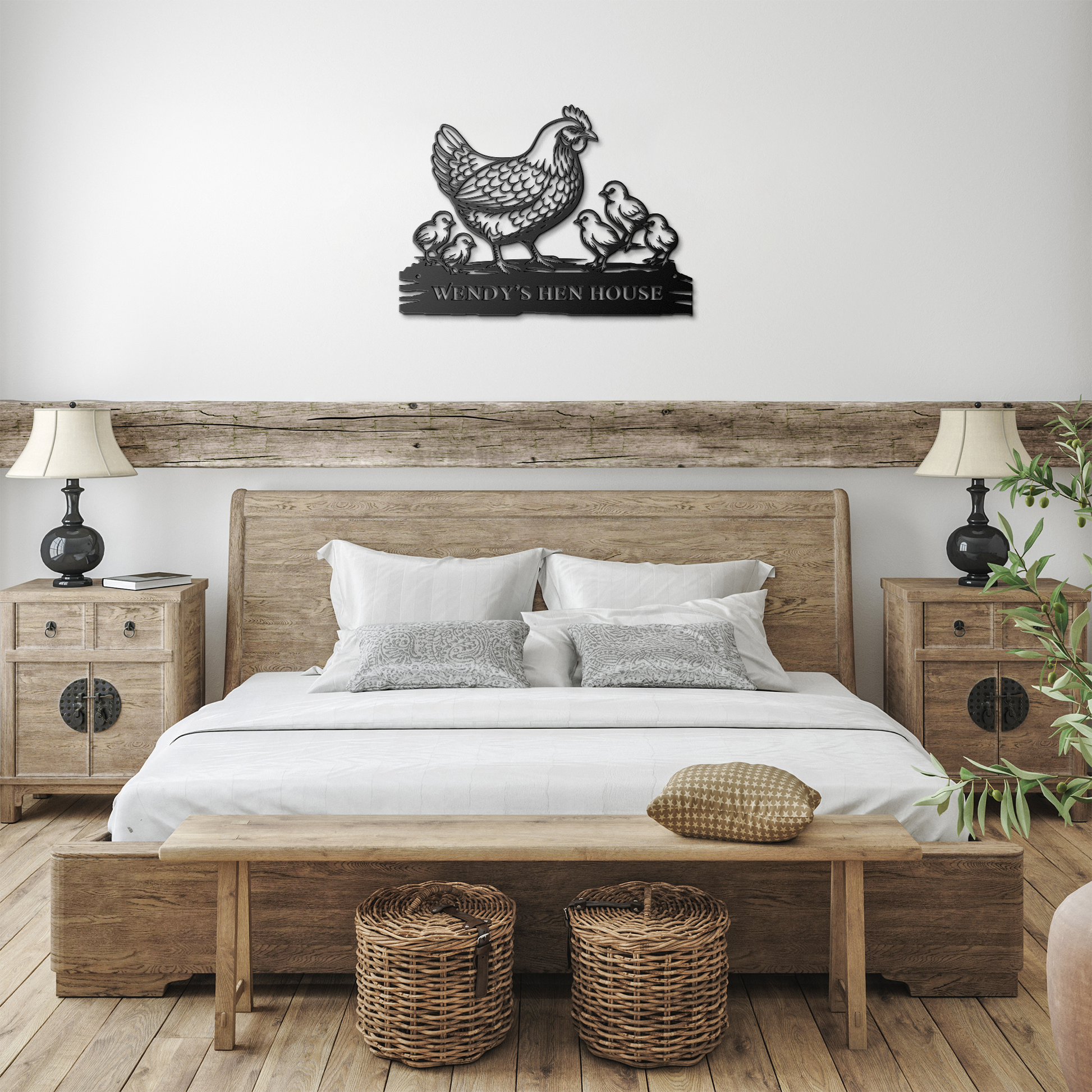 Personalized_chicken_farm_metal_sign_wit_Black_Farmhouse_Bedroom_Mockup.png