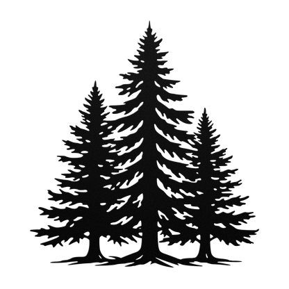 steel pine tree wall art made in the USA