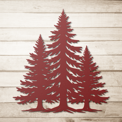 cedar tree metal sign for forest themed home