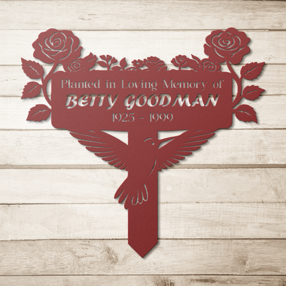 Plant Garden Memorial Metal Plaque