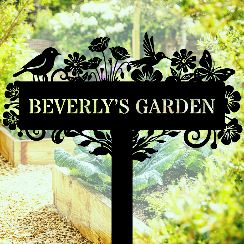 metal garden sign