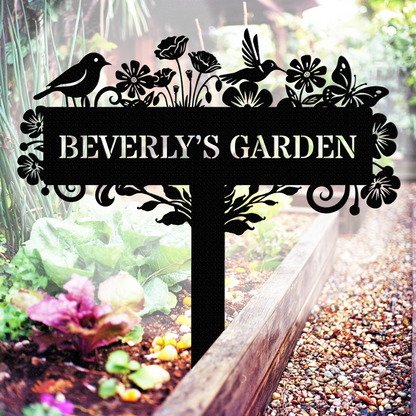 Personalized flower yard art