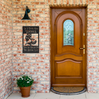 humor animal metal sign