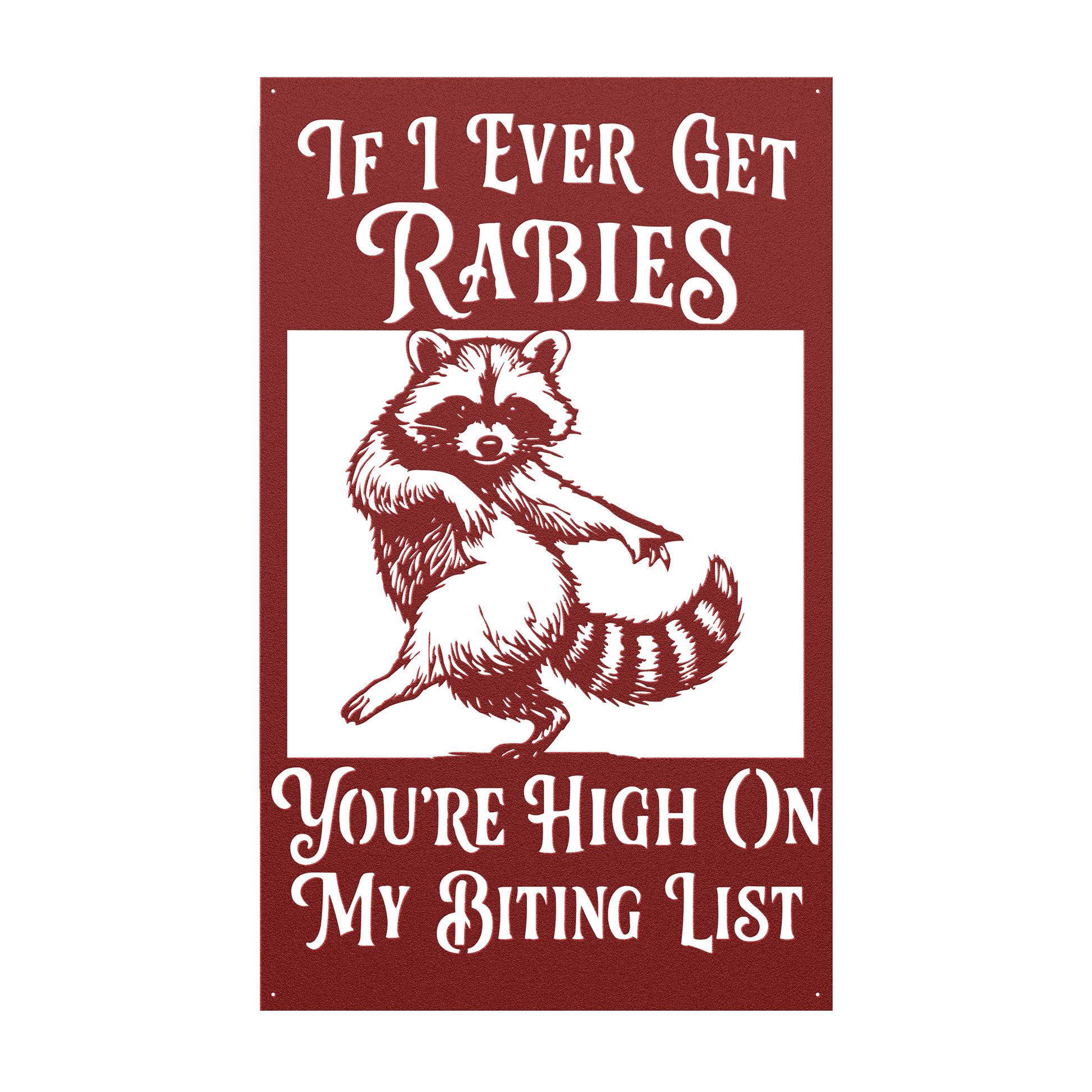 raccoon metal wall decor