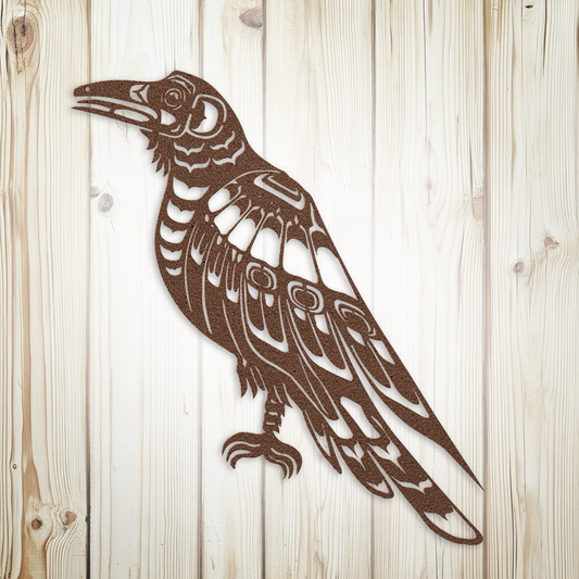 Pacific Northwest Raven metal art