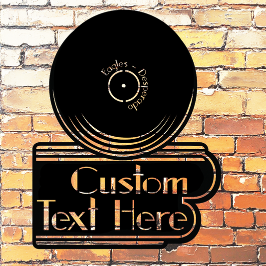 Custom record store metal sign
