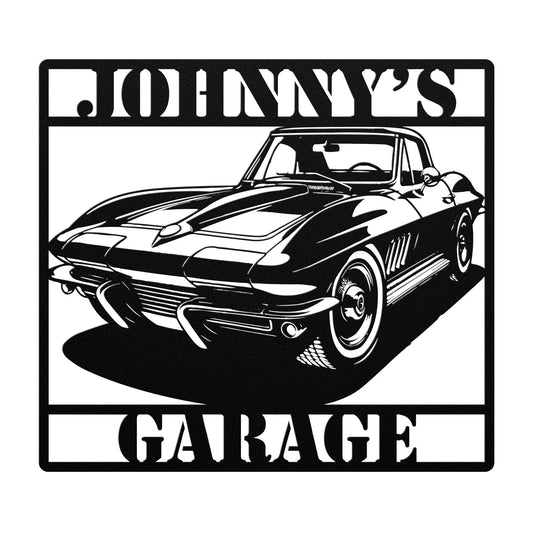 Classic Corvette 1960s metal sign steel garage wall decor