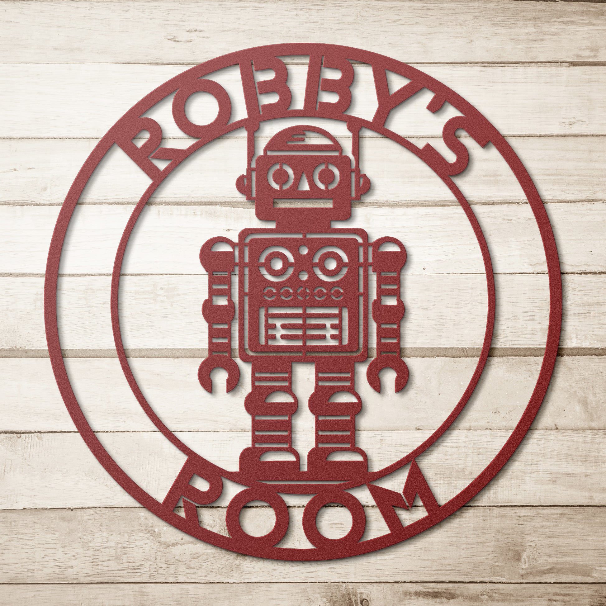 Retro Robot Boys Room Custom Metal Sign