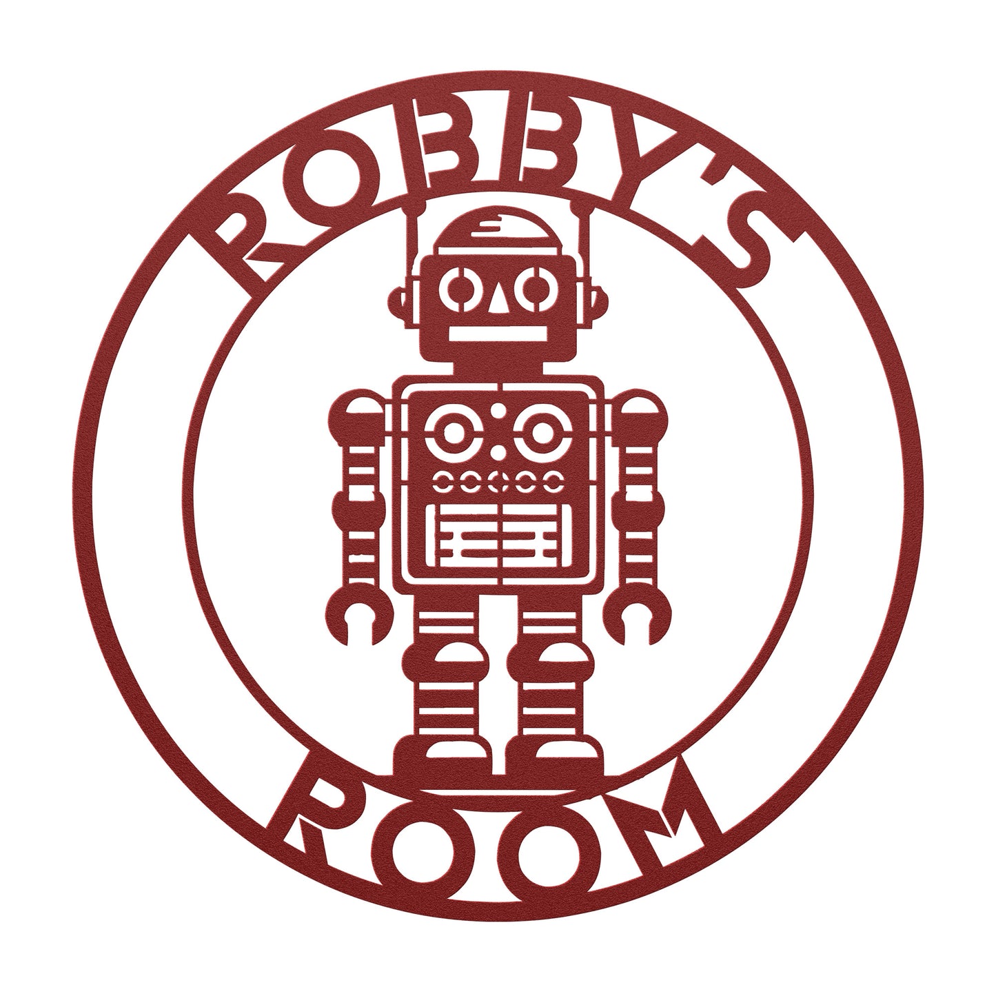Retro Robot Boys Room Custom Metal Sign