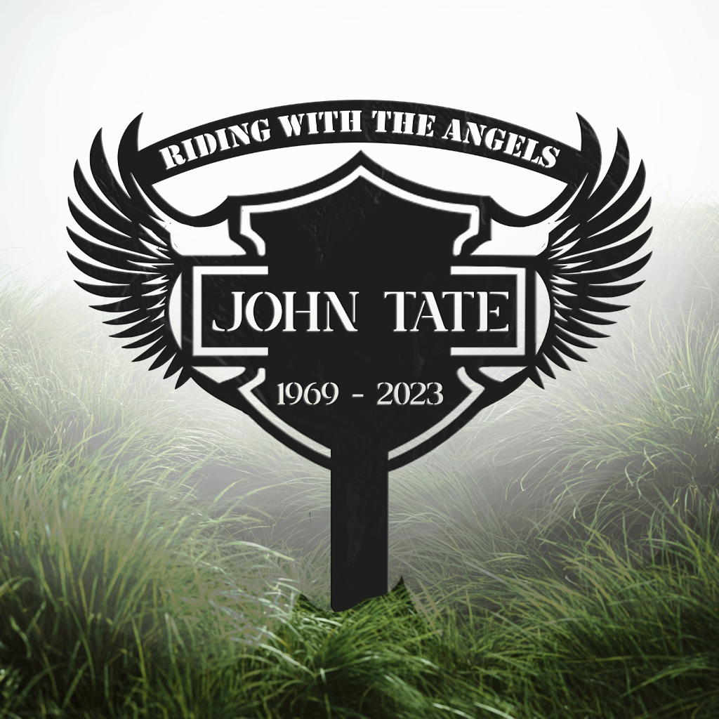 Custom biker remembrance garden sign