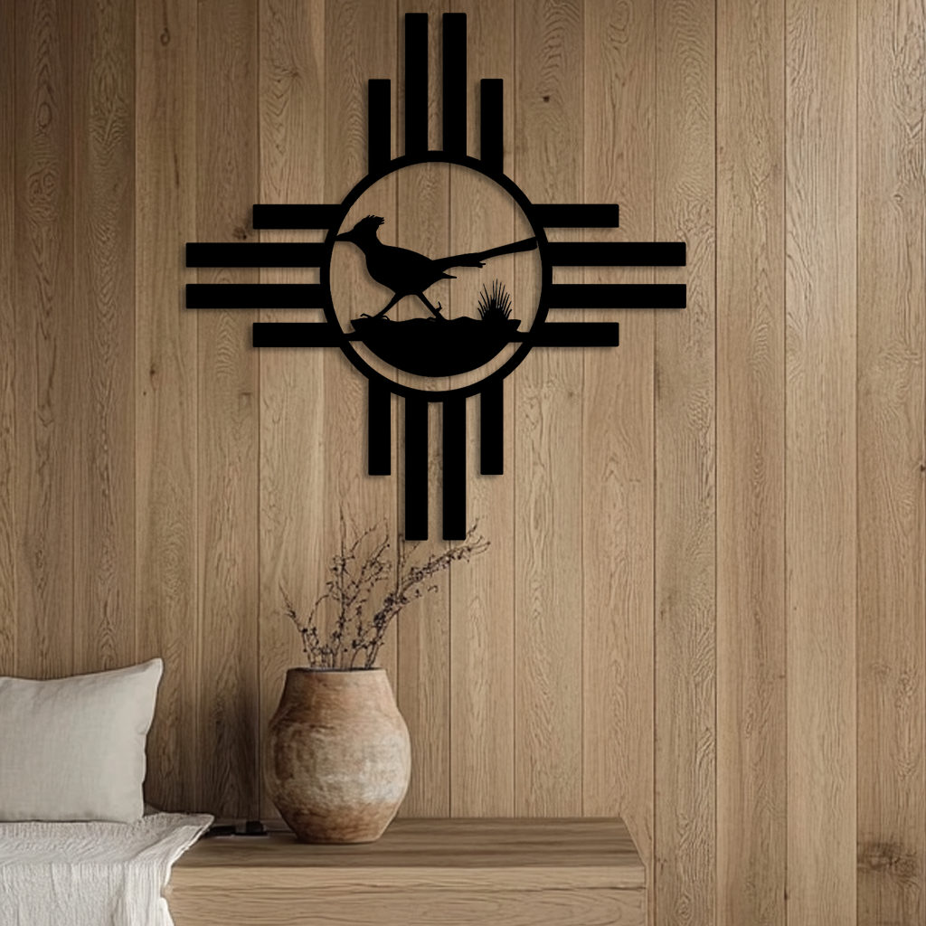 New Mexico roadrunner metal sign