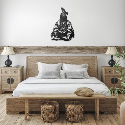 Sitting_Bull_Warrior_Chief_Metal_Sign___Black_Farmhouse_Bedroom_Mockup.png