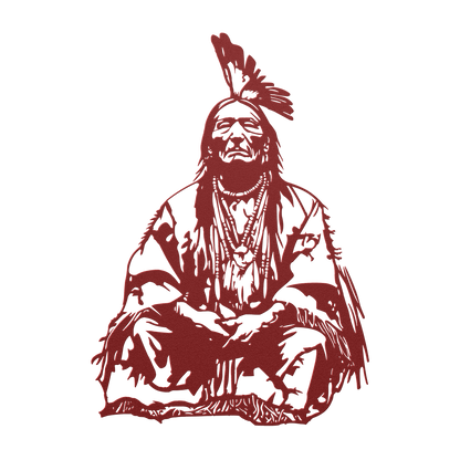 Sitting Bull Tribal Metal Sign – Western Wall Decor
