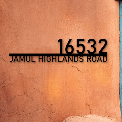 Personalized house number metal sign for front door