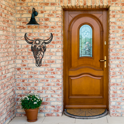 Southwest_Style_Cow_Skull_Metal_Wall_Dec_Black_Brick_Entrance_Mockup.png_15356460