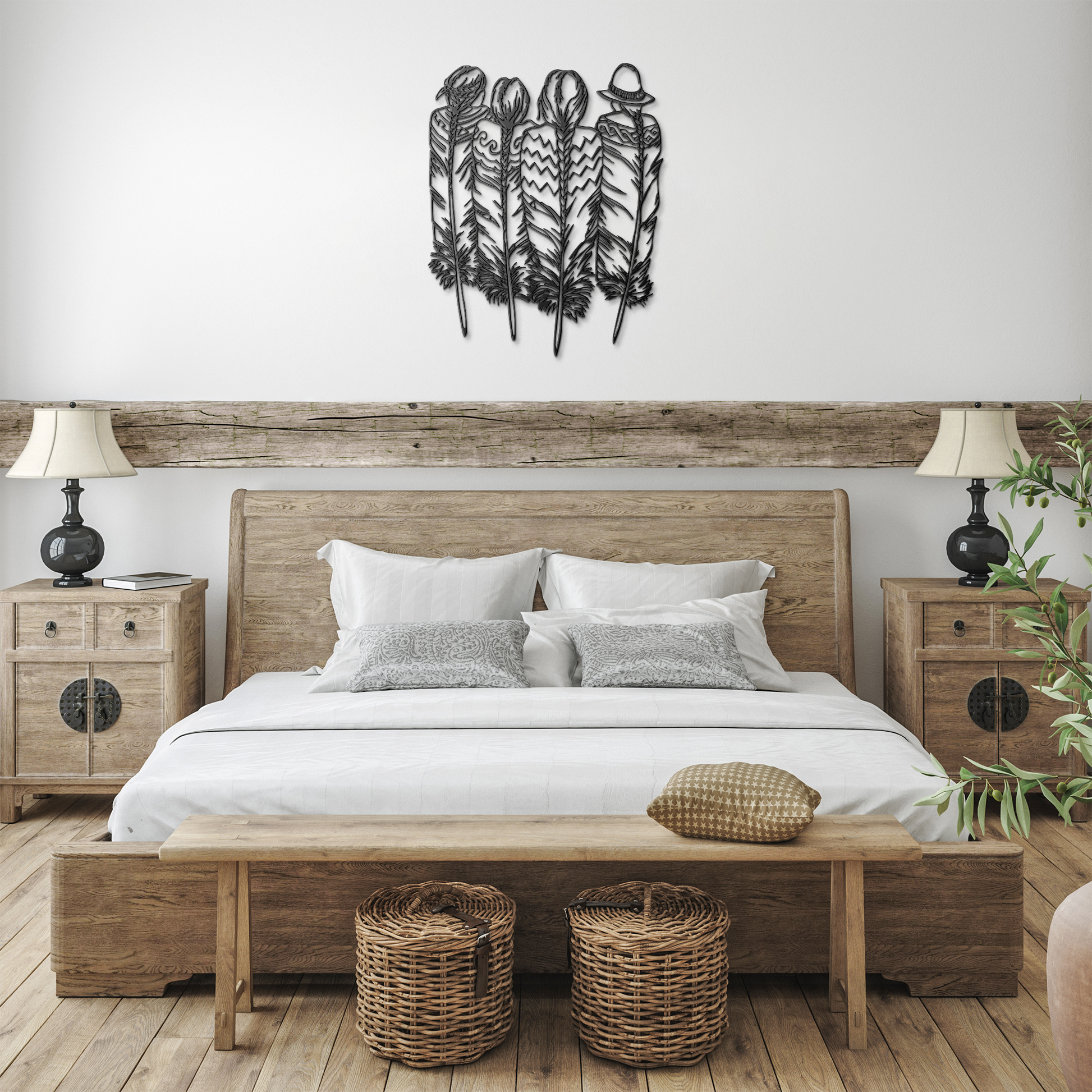 weatherproof metal wall decor with Native American  desert style