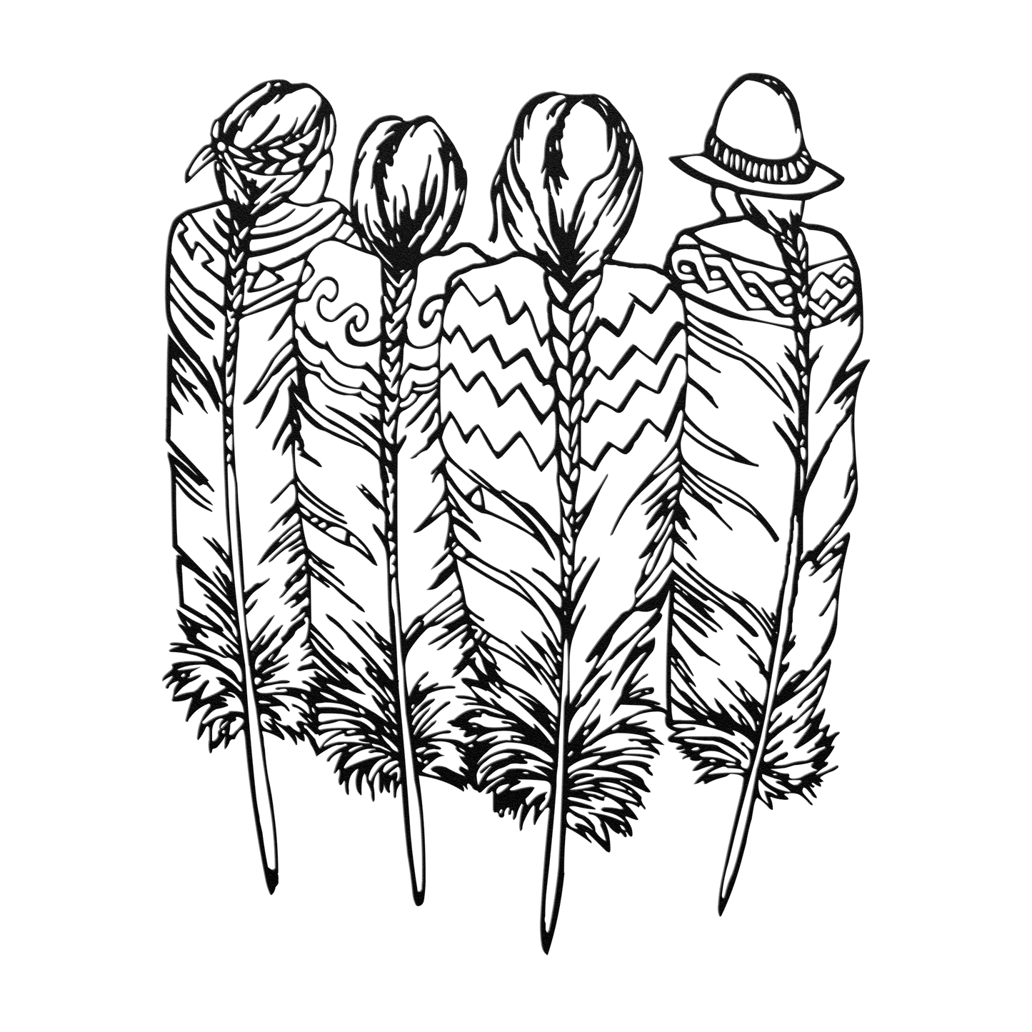 woman in poncho metal wall decor for desert home