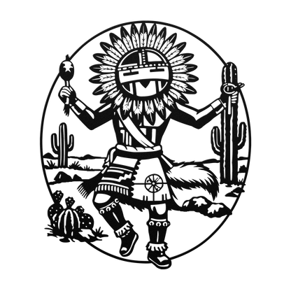 Pueblo style Sun Kachina metal sign indoor outdoor steel decor