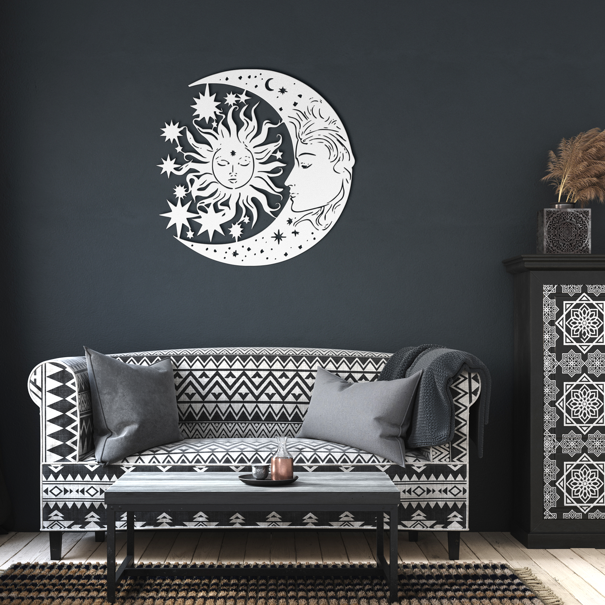 woman in moon celestial decor