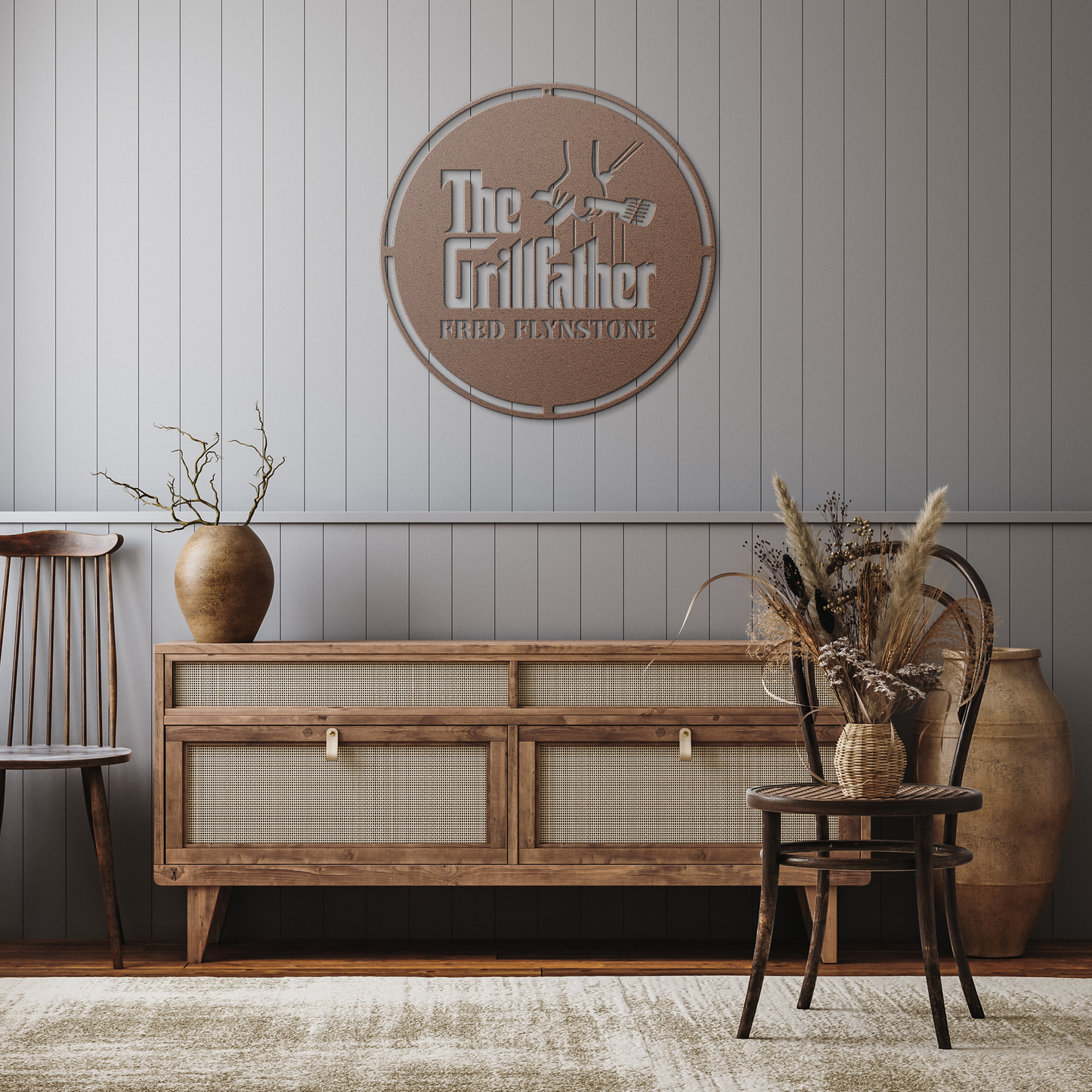 The_Grillfather_Personalized_Metal_Sign__Copper_Rustic_Hallway_Mockup.png