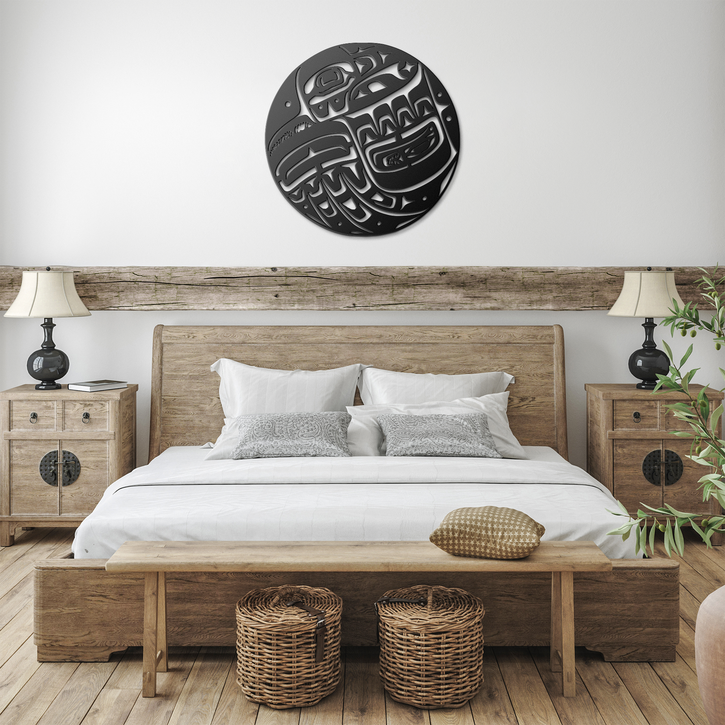 Tlingit_Haida_Alaskan_Art__Raven_Steals_Black_Farmhouse_Bedroom_Mockup.png