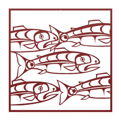Salmon symbol in tribal style