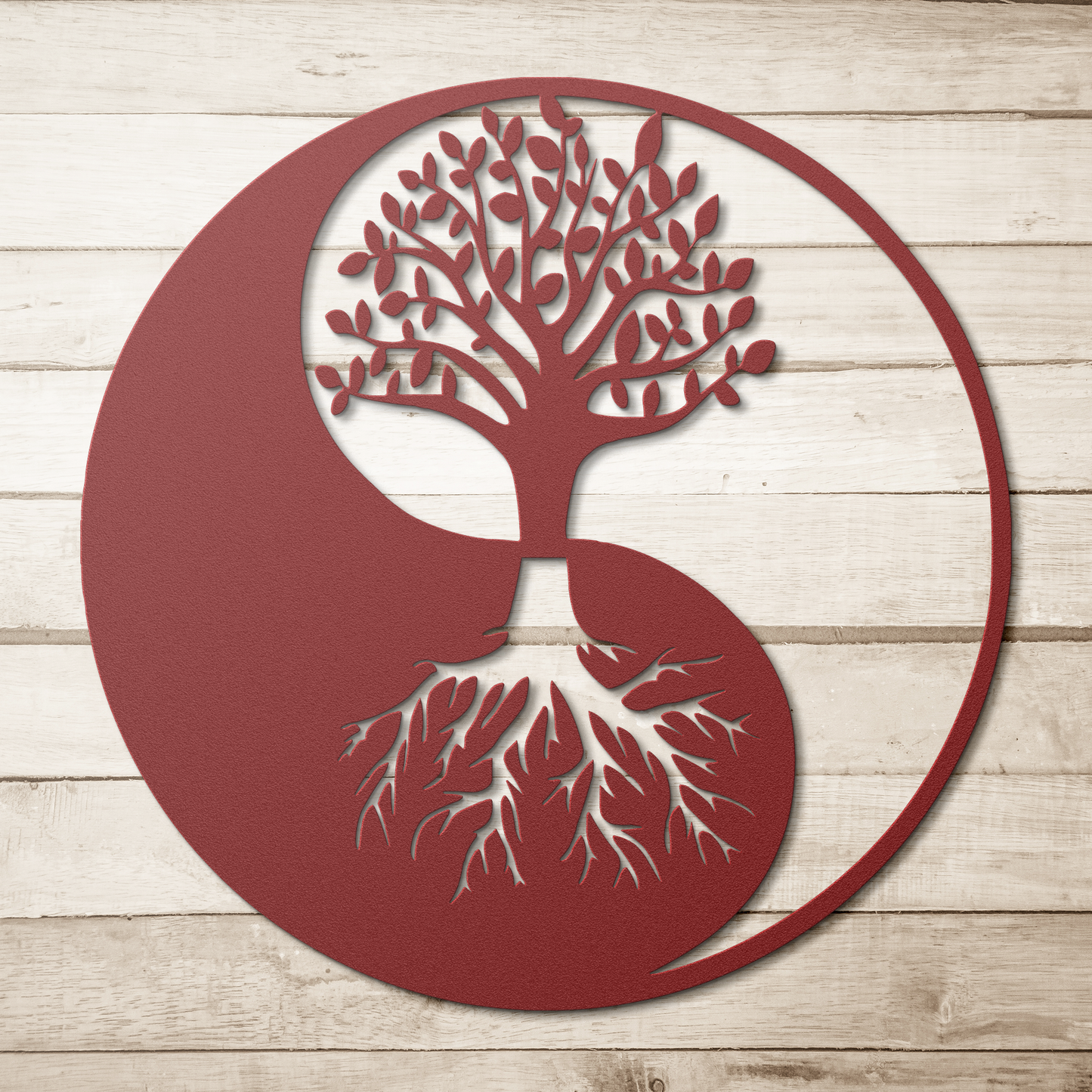 Tree of Life Yin Yang metal sign