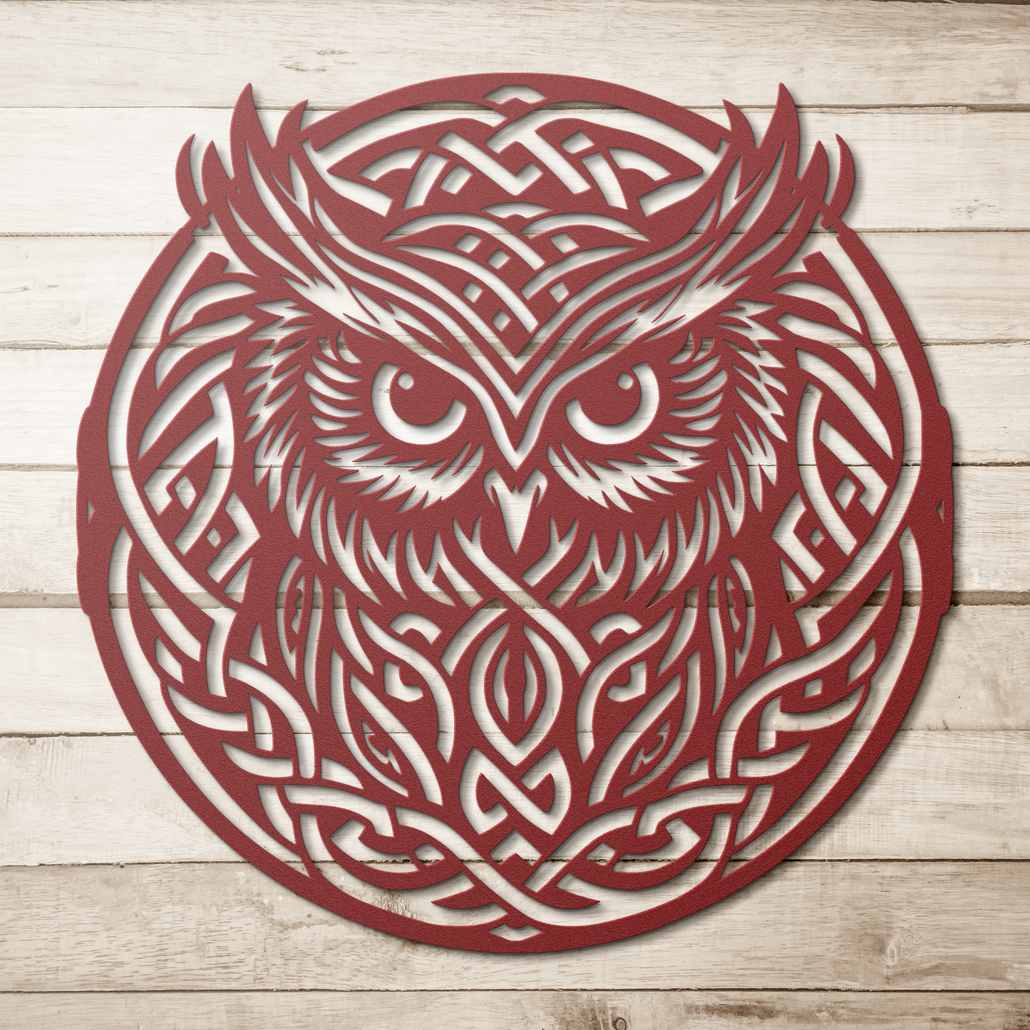 Rustic Celtic owl steel wall décor USA made