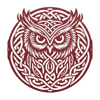 Durable powder-coated Celtic owl spiritual wall art
