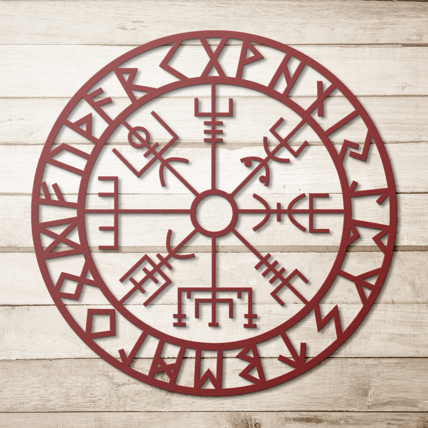 VEGVISIR RUNE Metal Sign | Viking Compass Norse Wall Art