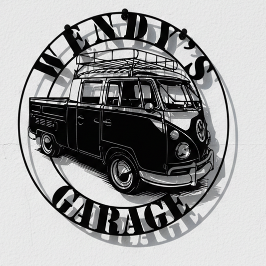1966 vw truck metal wall art