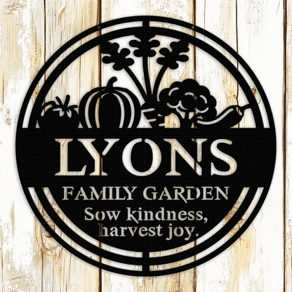 Custom garden metal sign