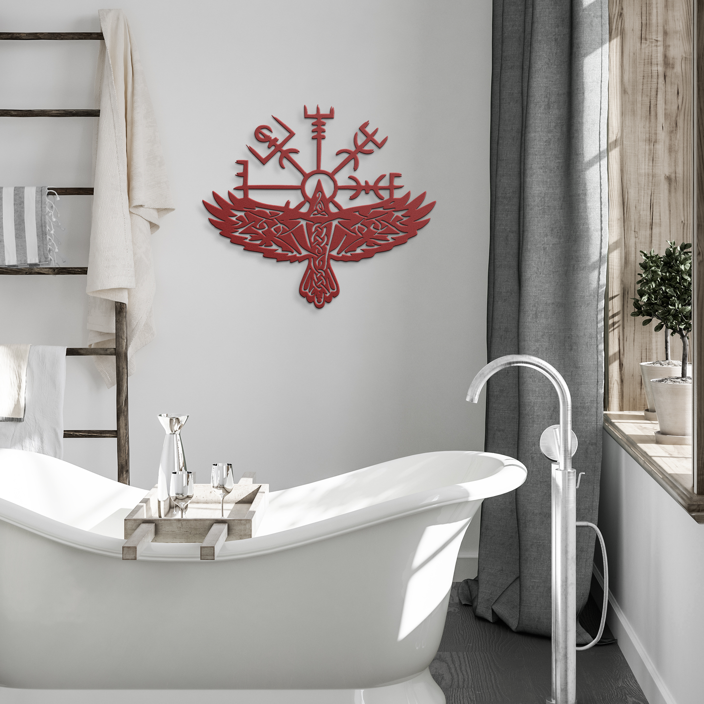 Vegvisir_Viking_Metal_Wall_Art__Compa_Red_Modern_Bathroom_Mockup.png