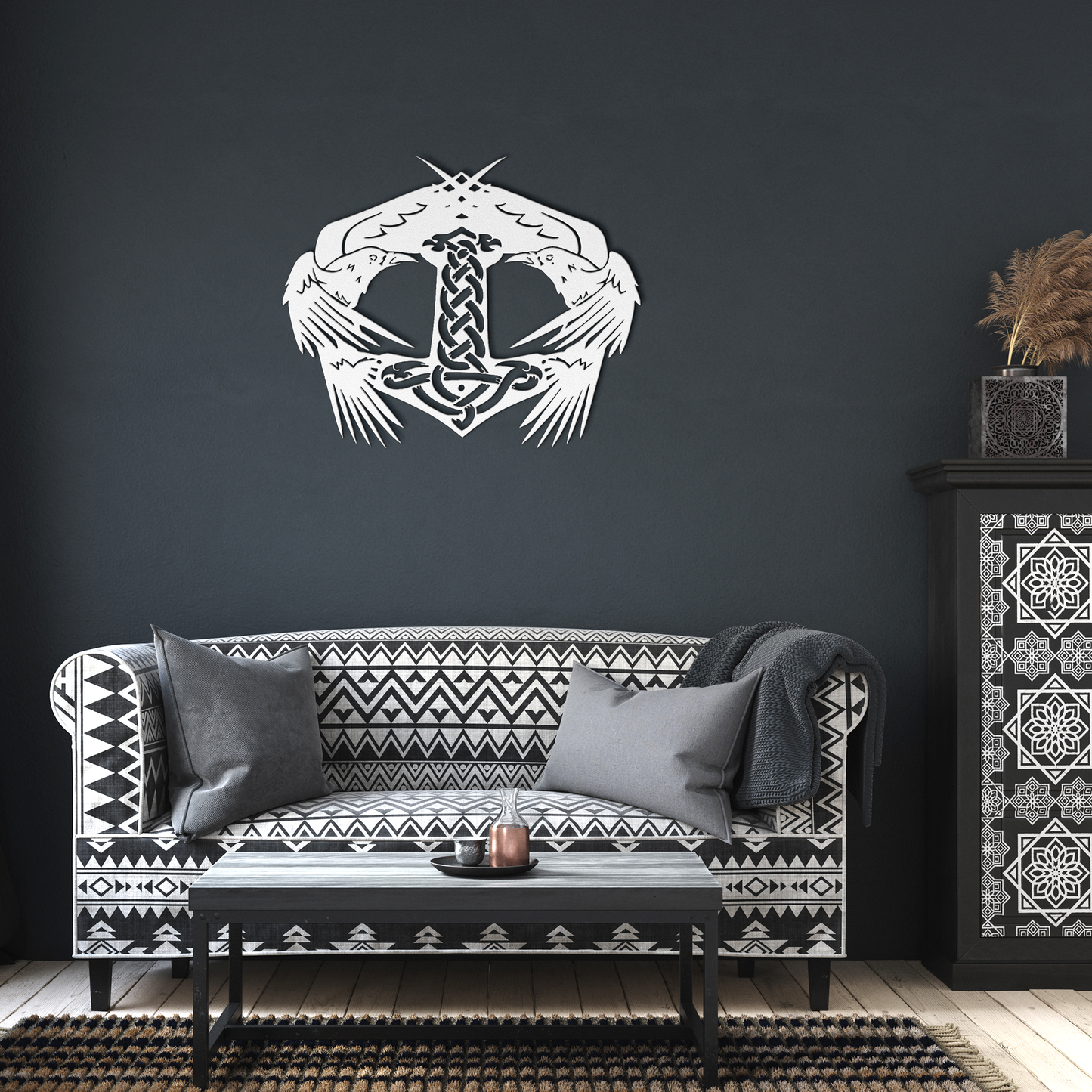 Viking_Thors_Hammer_Metal_Sign_with_R_White_Dark_Living_Room_Mockup.png